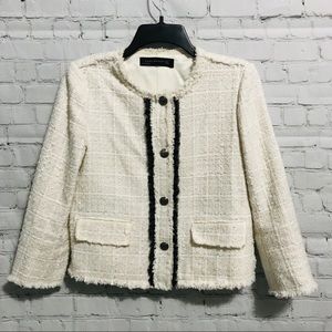 Zara Woman off white tweed jacket. Size medium.